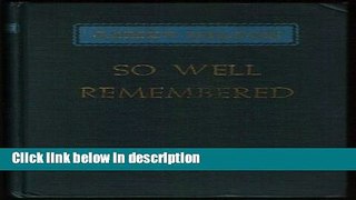 Books So Well Remembered Full Download