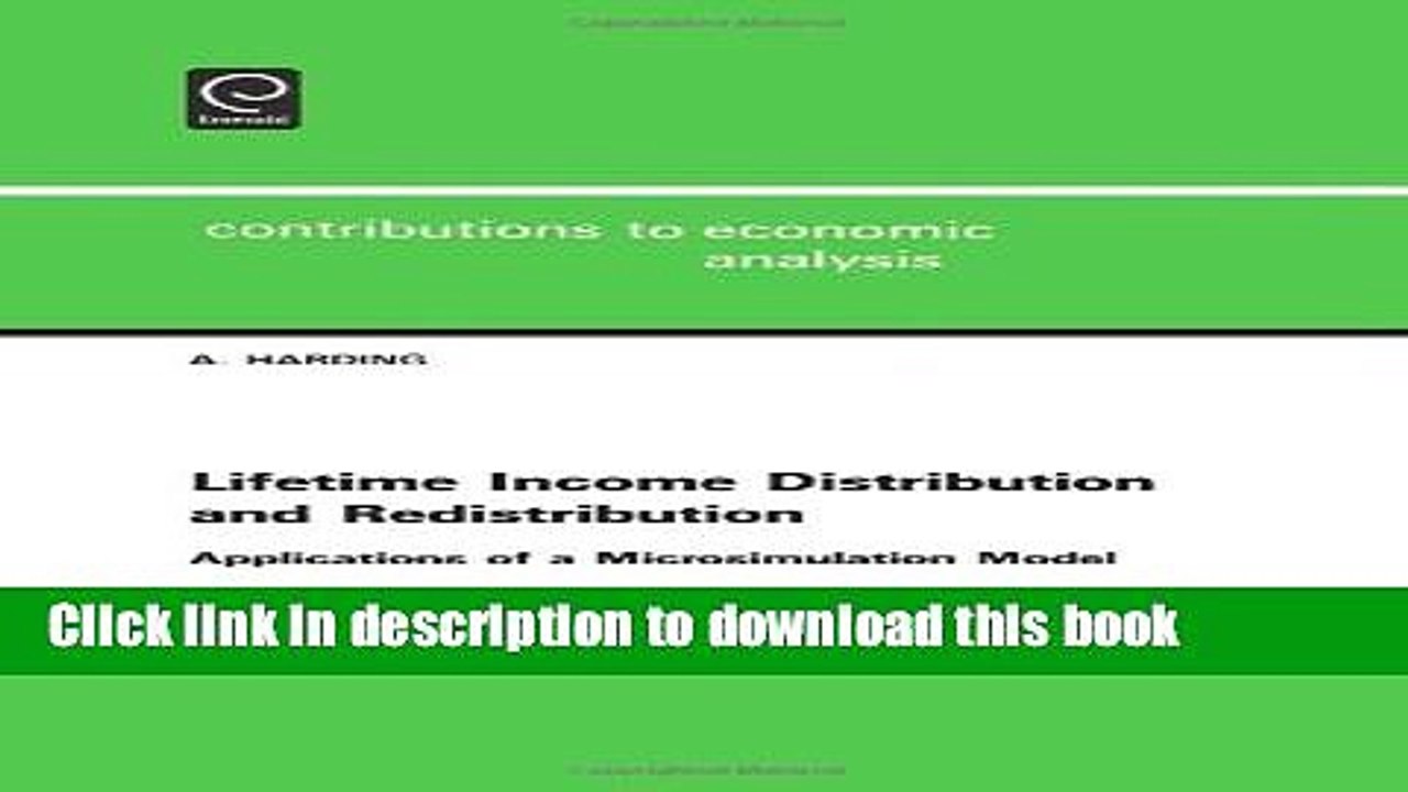 [Download] Lifetime Income Distribution and Redistribution (Contributions to Economic Analysis)