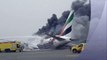 Emirates flight crash lands and bursts into flames at Dubai International Airpor