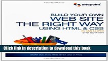 Books Build Your Own Website The Right Way Using HTML   CSS, 2nd Edition Free Online