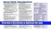 Ebook Microsoft Word 2016 Introduction Quick Reference Guide - Windows Version (Cheat Sheet of