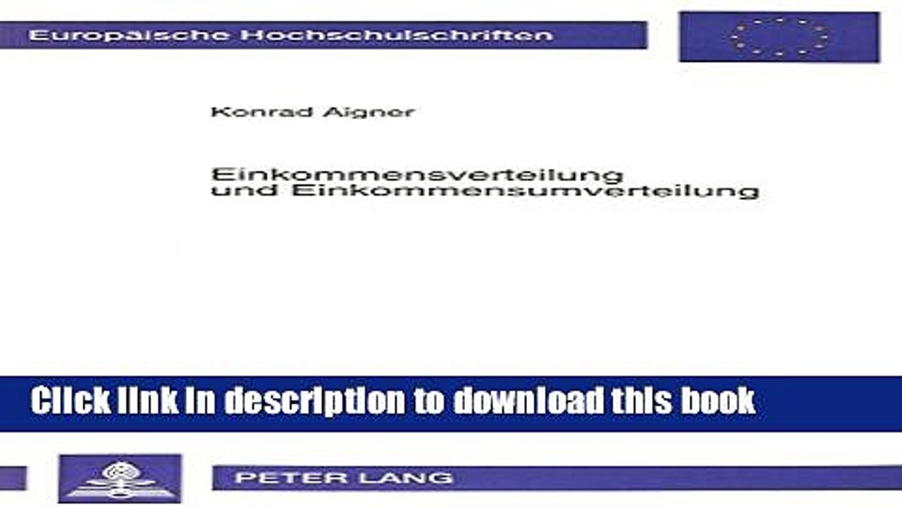 [Read  e-Book PDF] Einkommensverteilung und Einkommensumverteilung (EuropÃ¤ische