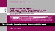 Books Research and Advanced Technology for Digital Libraries: 6th European Conference, ECDL 2002,