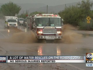 Drivers get stuck in water after massive monsoon floods