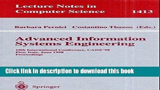 Ebook Advanced Information Systems Engineering: 10th International Conference, CAiSE 98, Pisa,