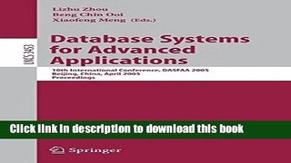 Books Database Systems for Advanced Applications: 10th International Conference, DASFAA 2005,