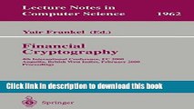 Ebook Financial Cryptography: 4th International Conference, FC 2000 Anguilla, British West Indies,