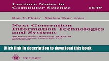 Books Next Generation Information Technologies and Systems: 4th International Workshop, NGITS 99