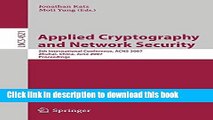 Ebook Applied Cryptography and Network Security: 5th International Conference, ACNS 2007, Zhuhai,