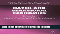 [Read PDF] Hayek and Behavioral Economics (Archival Insights into the Evolution of Economics)