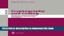 Books Cryptography and Coding: 8th IMA International Conference Cirencester, UK, December 17-19,