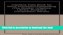 Ebook The Interface Data Book for Word Processing/Typesetting 1984-1985 Full Online