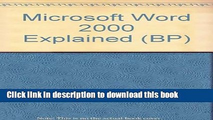 Books Microsoft Word 2000 Explained Free Online