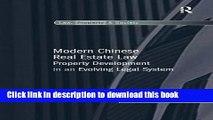 Books Modern Chinese Real Estate Law: Property Development in an Evolving Legal System (Law,