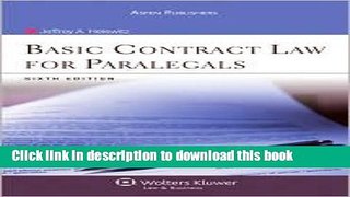 Books Basic Contract Law for Paralegals 6th (sixth) edition Text Only Full Online
