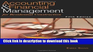 Books Accounting   Financial Management for Residential Construction Full Online