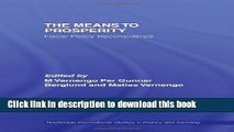 [PDF] The Means to Prosperity: Fiscal Policy Reconsidered (Routledge International Studies in