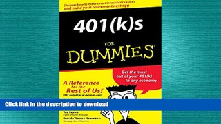 READ THE NEW BOOK 401(k)s For Dummies READ EBOOK