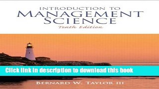 [Read PDF] Introduction to Management Science (10th Edition) Ebook Free
