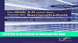 Ebook Das Web 2.0 Unter Dem Aspekt Der Barrierefreiheit Full Online