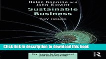 [PDF] Sustainable Business: Key Issues (Key Issues in Environment and Sustainability) Free Books