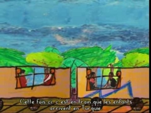 Enfants d'ailleurs sur fond bleu