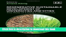 [Download] Regenerative Sustainable Development of Universities and Cities: The Role of Living