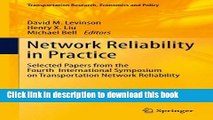 [PDF] Network Reliability in Practice: Selected Papers from the Fourth International Symposium on