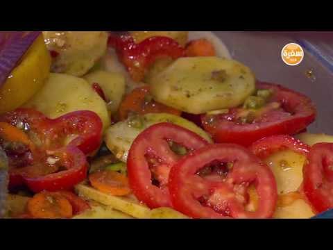 صينية سمك بالبطاطس و الجزر - سلطة السبانخ بالجمبري | شبكة و صنارة حلقة كاملة