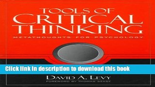 Ebook Tools of Critical Thinking: Metathoughts for Psychology Free Online