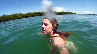Girl getting attacked by a manatee