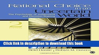 Ebook Rational Choice in an Uncertain World: The Psychology of Judgment and Decision Making Full