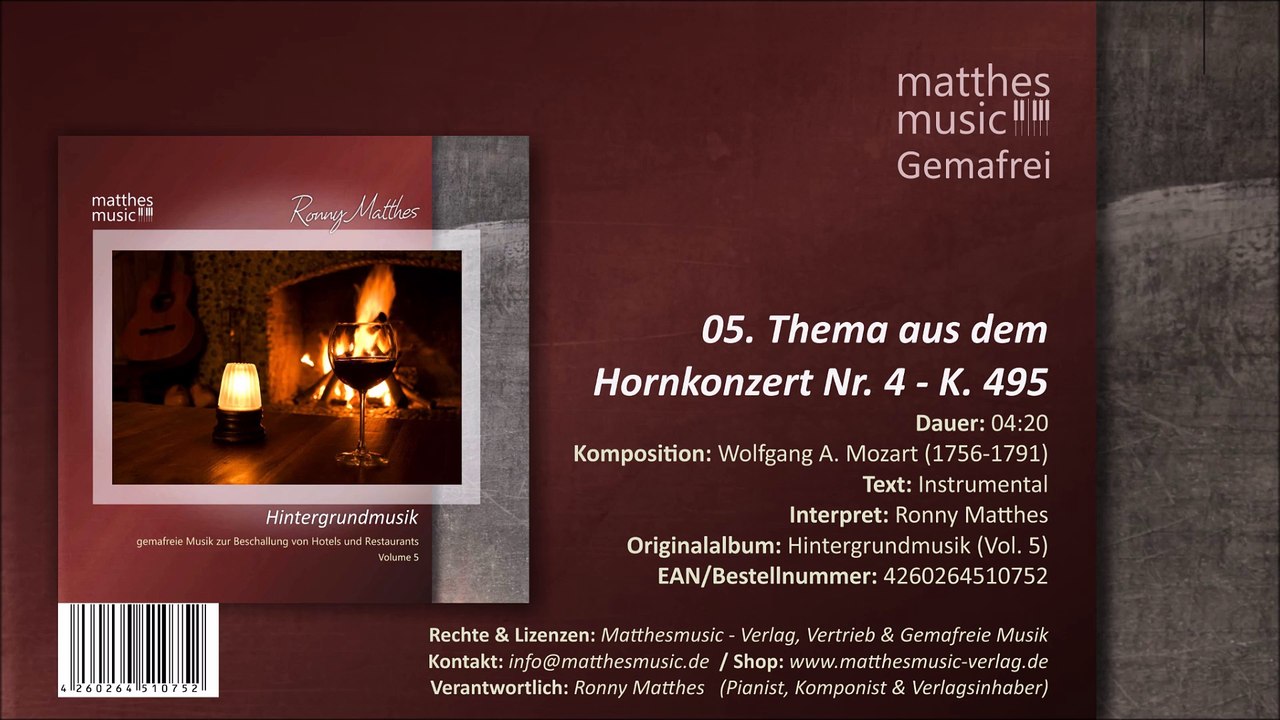 Thema: Hornkonzert Nr . 4 - K.  495  (Wolfgang Amadeus Mozart) (05/11) - CD: Hintergrundmusik  (5)