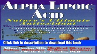 Ebook Alpha Lipoic Acid Book Full Online