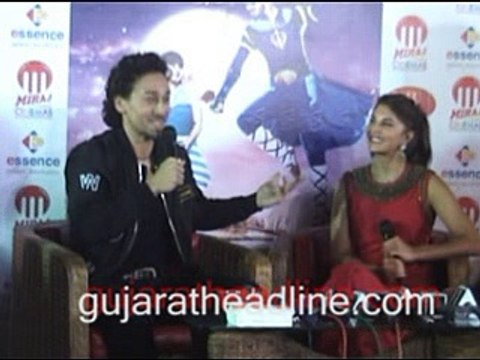 A Flying Jatt movie actors Tiger Shroff & Jacqueline Fernandez in Ahmedabad at promotion