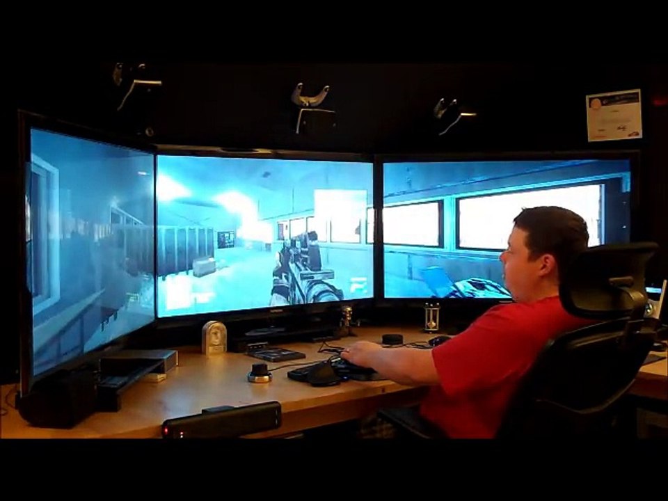 Man Cave Battlefield 3 nVidia Surround Demo on 46  displays