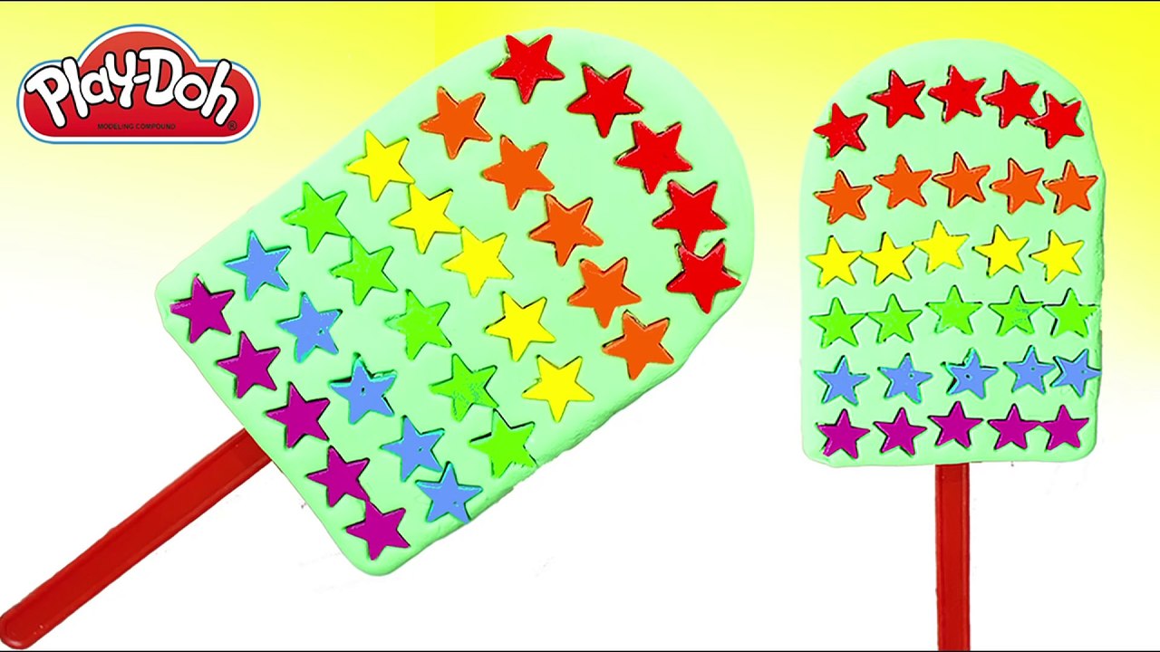 Play Doh Popsicle Ice Cream Star Rainbow along Peppa Pig Toys Fun Creative Video For Kids