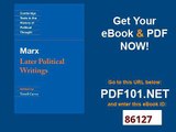 Marx Later Political Writings Cambridge Texts in the History of Political Thought