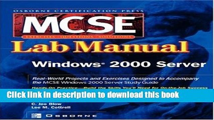 PDF  MCSE Windows 2000 Server Lab Manual  {Free Books|Online
