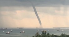 Large Waterspout Forms Off Singapore's East Coast