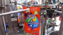 Automatic laundry detergent standup bag piston fill seal packaging line cream doypack machine