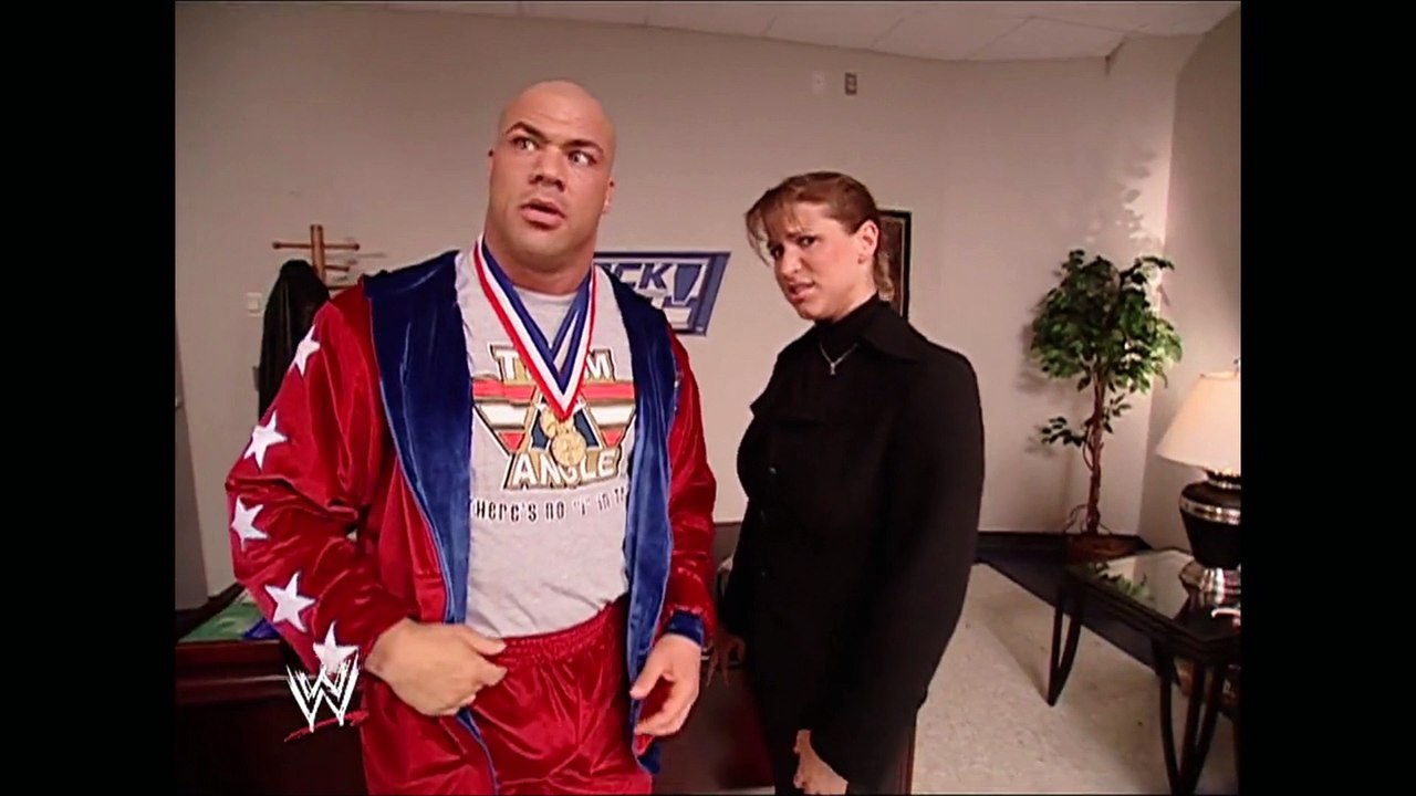 Stephanie McMahon & Kurt Angle & Paul Heyman Backstage SmackDown 03.06.2003 (HD)
