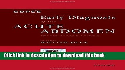 [Read PDF] Cope s Early Diagnosis of the Acute Abdomen Ebook Free