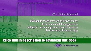 Books Mathematische Grundlagen der empirischen Forschung Free Online