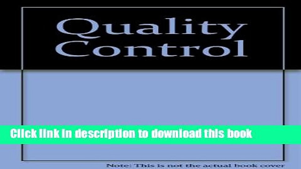 [Read PDF] Quality Control Download Online