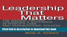 Download  Leadership That Matters: The Critical Factors for Making a Difference in People s Lives