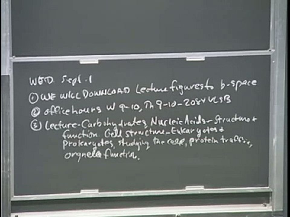 Biology 1A - Lecture 3: Cell structure and organization - 1