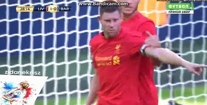 James Milner Fantastic Clear Ball - Liverpool vs FC Barcelona - International Champions Cup - 06/08/2016