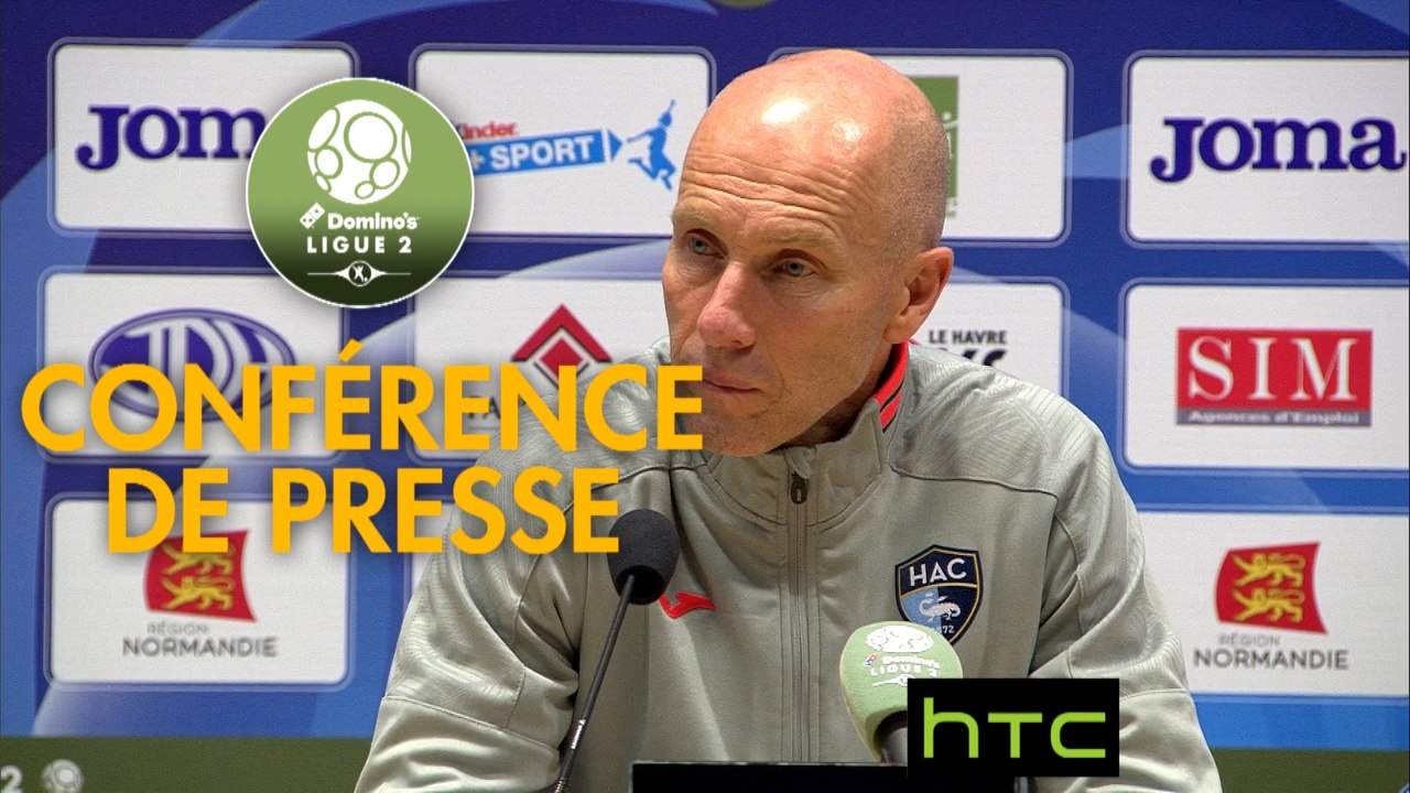 Conférence de presse Havre AC - Nîmes Olympique (1-0) : Bob BRADLEY (HAC) - Bernard BLAQUART (NIMES) - 2016/2017
