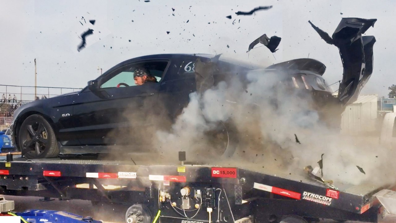 Mustang EXPLODES Tire on Dyno at 150MPH!
